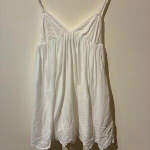 Zara White Cotton Camisole Top with Eyelet Detailing - Women's S